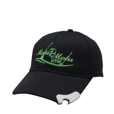 China COMMON High Quality Black Cotton Bottle Opener Custom Embroidered Baseball Cap for sale