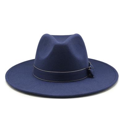 China New Fashion Character Fashion Soft Wool Party Custom Made Wide Brim Men's Women Fedora Hat Cap for sale