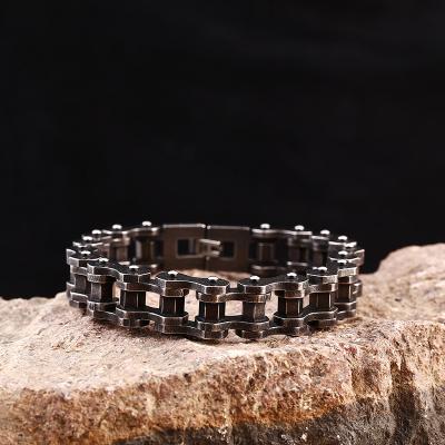 China CLASSIC Men's Stainless Steel Punk Mens Cuff Bracelet Biker Motorcycle Bracelet Link Chain Bracelets Bangles Mens for sale