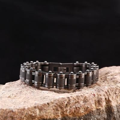 China CLASSIC Men's Cyclists Bracelet Chunky Style Motorcycle Bike Chain Stainless Steel Male Bracelets 8.5 Inches for sale