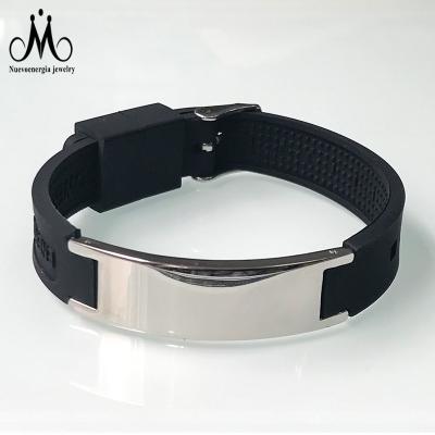 China Keep Healthy Logo Power Band Cheap Wristband Fitness Sports Silicone Custom Wristband For Men for sale