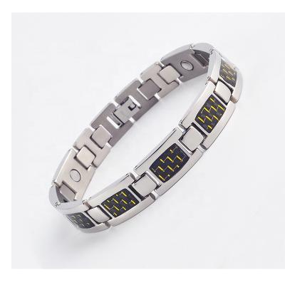 China Wholesale Custom Fashion Health Bio Pressure Major Stainless Steel Titanium Blood Magnetic Bracelet for sale