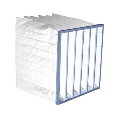 China Hotels Synthetic Fiber Industria Washable Bag Filter Aluminum Alloy Galvanized Sheet Frame F5 Medium Effect Plastic Air Filter 24*24*24 for sale