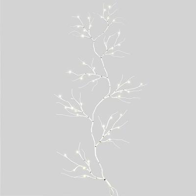 China LED String Lighted Winter 6FT 48 LED Twig White Birch Garland Lights Battery Operated for sale