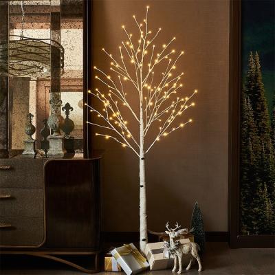 China Outdoor Tree LED Twinkle Lit 6FT Birch Tree Twig 128 Tree Light Holiday Decor for sale