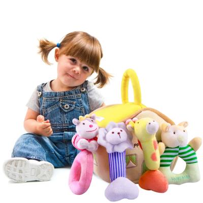 China Toy Sonajeros Soft Toy Babies 2021 New Interactive Infant Unique Plush Toy Baby Gift Educational Set for sale