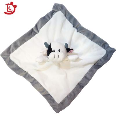 China Plush juguetes ninos Customized Cow Plush Elephant Logo Baby Comforter Towel Soft Touch Baby Safety Blanket For Kids for sale