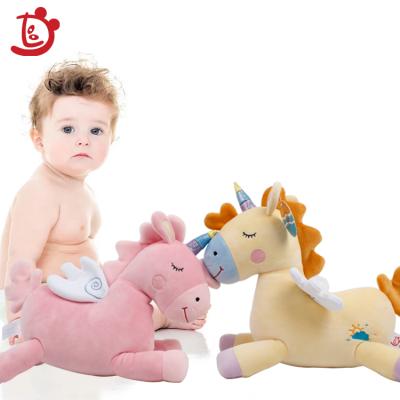 China 2021 Amazon hot sale baby walking toys soft plush animal miniature plush stuffed pink fidjet unicorn horse toys set for kids for sale