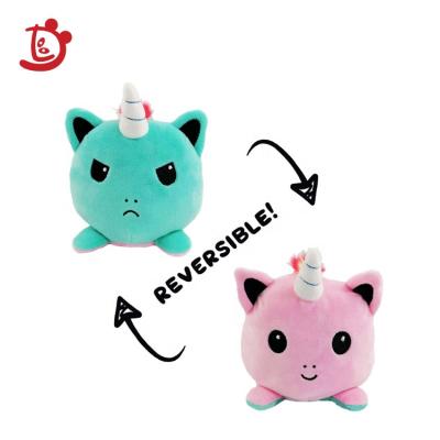 China Wholesale Fashionable Reversible Plush Toy With Emotion Double Sided Reversible Plush Unicorn Toys for sale