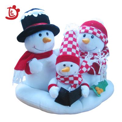 China Custom Christmas Toy Stuffed Plush Christmas Musical Toys Snowman Plush Snowman for Christmas Day for sale