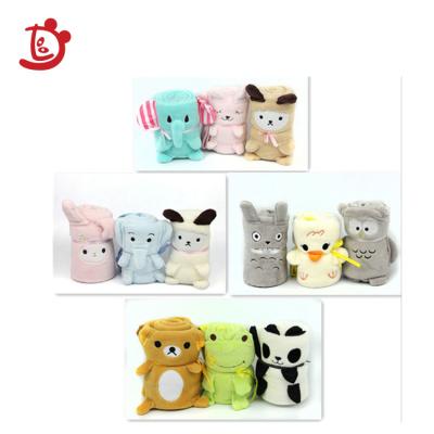 China Custom Plush Fleece Blanket For Kids Gift OEM Plush Dog Blanket Set With Stuffed Toy for sale