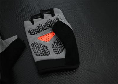 China Grey and Black Fingerless Workout Gloves: Padded Cycling Gloves with Polyester Material for sale