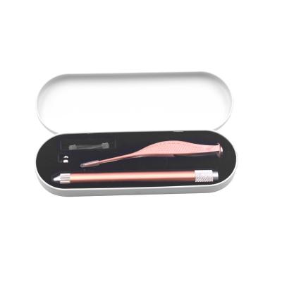 China Recyclable Oval Shape Beauty Tools Metal Packaging Pencil Acne Packaging Needle Tin Box for sale