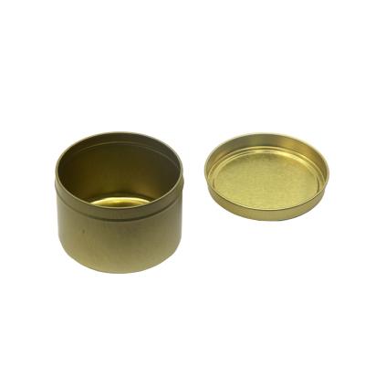 China Recyclable High Quality 6oz Gold Round Candle With Lid Packing Container Metal Tin Can for sale