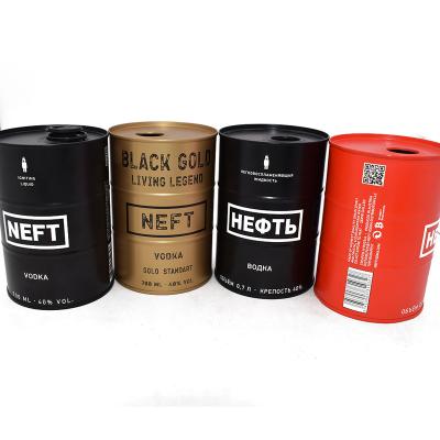 China Recyclable Round Oil Tin Box Packing Food Grade Drum Shaped Tin Can for sale