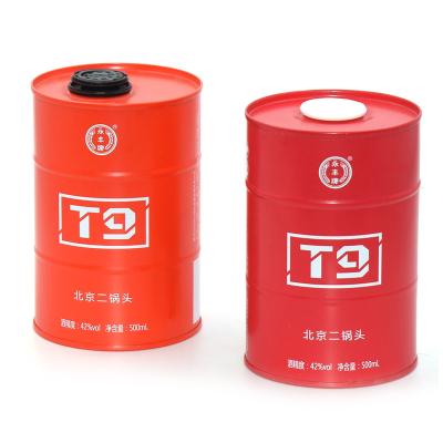 China Recyclable Custom Oil Can Shape Tin Can Tin Box For Vodka Packaging for sale