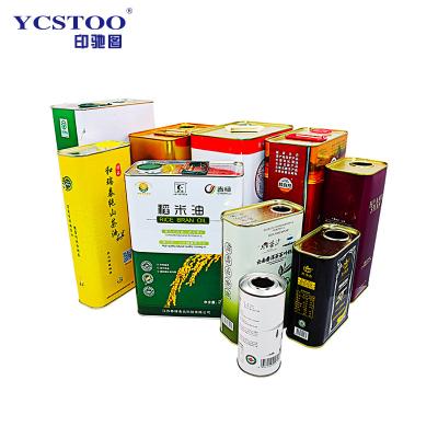 China Custom High Quality Food Grade Recyclable Olive Edible Oil Metal Tin of 1L 1.5L 2L 3L etc. can containers for sale