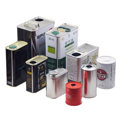 China Custom Print Recyclable 250ml To 20 L Food Grade Tin Oil Metal Edible Cooking Can for sale