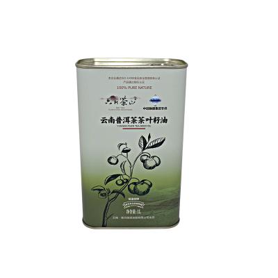 China Recyclable Custom Printing 1000Ml Olive Edible Oil Rectangular Tin Metal Cans for sale