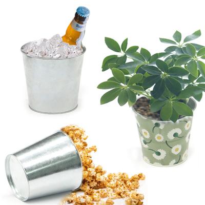 China Wholesale Recyclable Galvanized Metal Tin Bucket Champagne Beer Ice Bucket For Party Decoration for sale