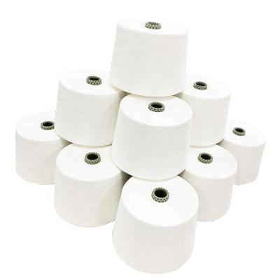 China Hoge sterkte 100% polyester Ne40/1 Vortex garen voor weven / breien Raw White MVS Te koop