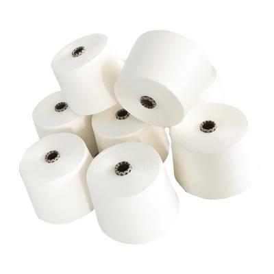 China AA Grade Vortex Style 100% Polyester Ne25/1 MVS Raw White Yarn for Weaving/Knitting for sale