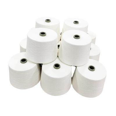 China GRS MVS Yarn 100% Recycled Polyester Ne32S Vortex Spinning Yarn Raw White for sale