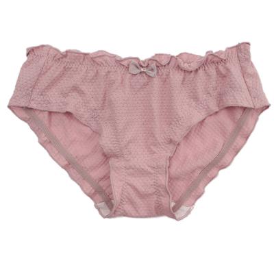 China Antibacterial Japan and South Korea color mid-waist buttocks underwear lovely pineapple grain soft elastic pure cotton bow for sale