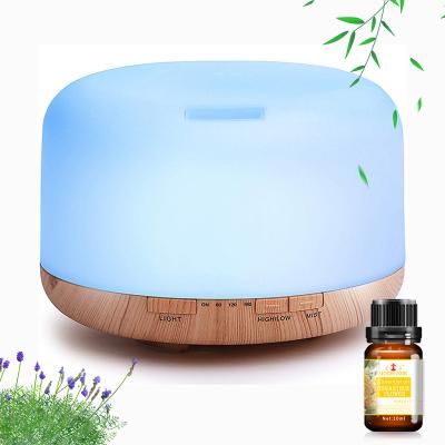 China 2019 Household Sales Hot Light Wooden Aroma Ultrasonic Air Humidifier 500ml Large Capacity for sale