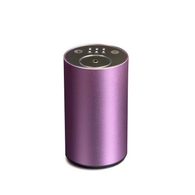 China Portable Mini Glass Waterless Aroma Car Timer Essential Oils Portable Ultrasonic Pure Battery Fragrance Refillable Nebulized Diffuser for sale