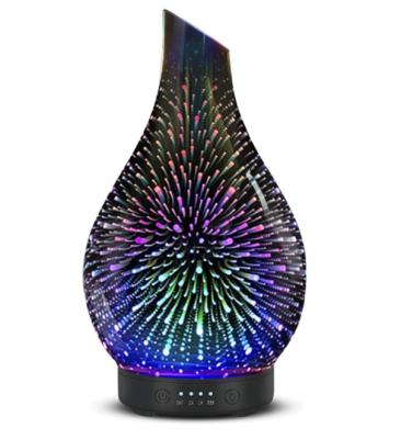 China 2021Trends 120ml Household Night Lights 3D Aroma Diffuser Glass Ultrasonic Humidifier for sale