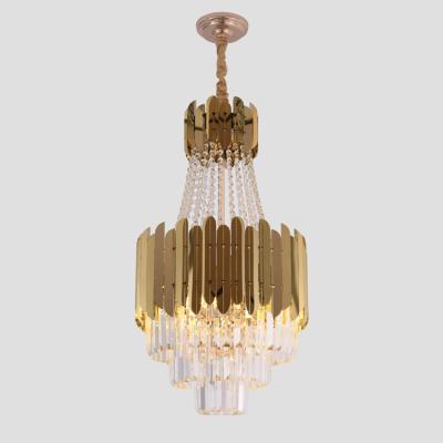 China Modern Customized Postmodern Crystal Chandelier K9 Luxury Round Gold Crystal Chandelier for sale