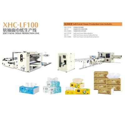 China Household Tissue Paper Production 6 Lines 7 Lines V Fold Facial Tissue Converting Production Line With Log Saw Cutting Machine And Packing Machine for sale