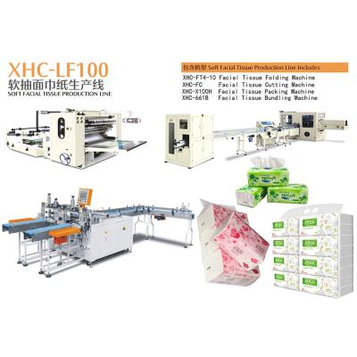 China Produce Facial Tissue Paper 4 or 5 or 6 or 7 Line Semi Automatic Soft Face Facial Tissue Converting Production Line for sale