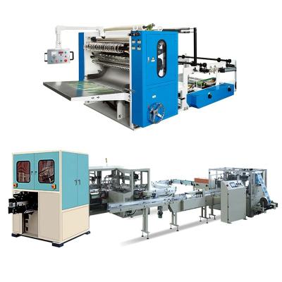 China Household Tissue Paper Production Lines 4 or 5 V or 6 or 7 Fold Soft Facial Tissue Tissue Production Line for sale