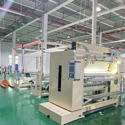 China Household Tissue Paper Production 2~10 Lines Full Automatic V Folding Hand Towel Facial Tissue Soft Paper Folding Machine With Engraving for sale