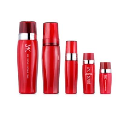 China 15ml 25ml 30ml 100ml 150ml PETG cosmetic red toner bottle lotion pump bottle for skin care packaging for sale