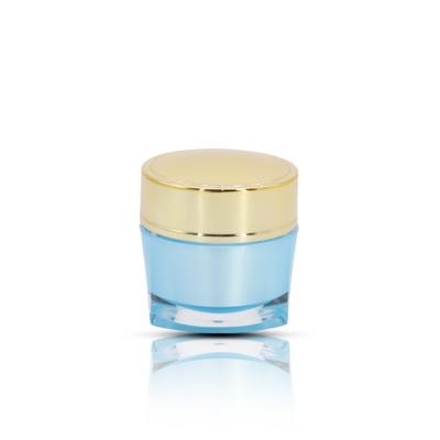 China Blue Empty Luxury Cosmetic Packaging 15g 50g Acrylic Container Skin Care Cream Jar for sale