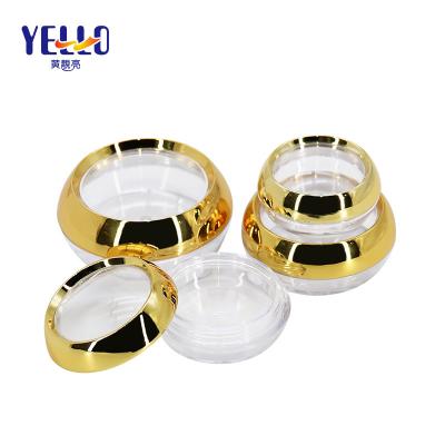 China Cosmetic skin care packaging 10g 20g 30g 50g empty clear capsule jar with gold lid for sale