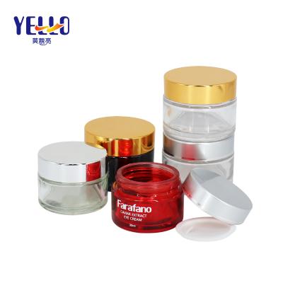 China High Quality Luxury Packaging Cosmetic Container 50g Glass Cream Jar for sale