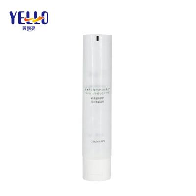 China BEAUTY PACKAGING 50g Plastic Containers Milky Clear Tube For Face Wash Squeeze Empty Cosmetic Tubes for sale