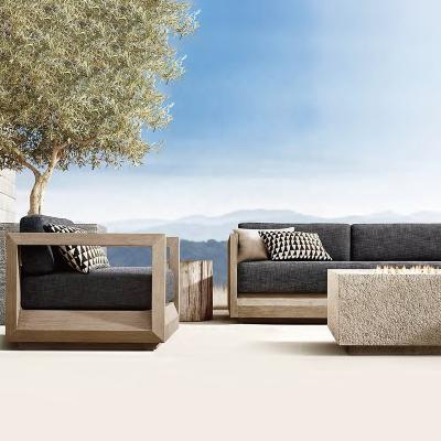 China UV Resistant Garden Sofa Set Furniture Teak Teak Sofa Set Wooden Teak Garden Sofa Set For Outdoor Garden Patio Villa Furniture for sale