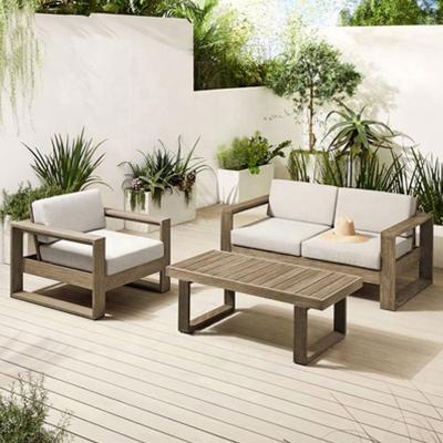 China New Design Teak Wood Furniture Modern Outdoor Garden Sofa Set Outdoor Furniture Sofa Teak Sofa Set With Table For Garden for sale