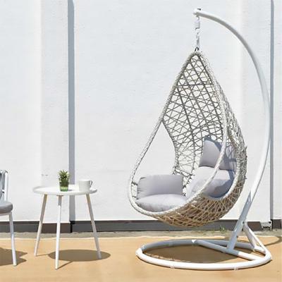 China Modern High Quality Hanging Aluminum Swing Chair Seat Frame Rope Wicker For Garden Balcony Outdoor Leisure Facilities for sale