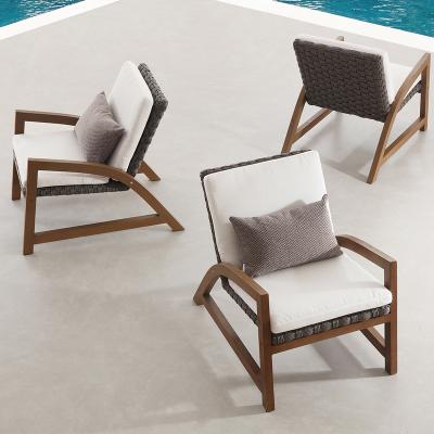 China Angola Bistro Chair UV-Resistant Rattan Weaving Outdoor Garden Sofa Set Solid Wood Sofas Nordic Furniture New Desgin Chair for sale