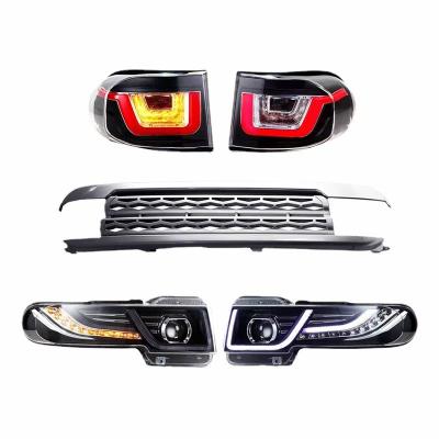 China PMMA+ABS+Aluminum led headlight with grill for toyota FJ cruiser for sale