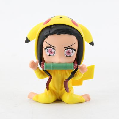 China Cute Sitting Pika Action Number PVC Model Toy MODEL TOY Demon Slayer Kamado Nezuko cos PIka for sale