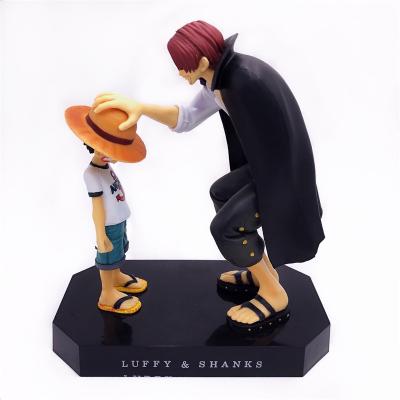 China One Piece Decoraive Japanese anime Akakami luffy no shankusu action number touching cute scene figure toy for ornament for sale