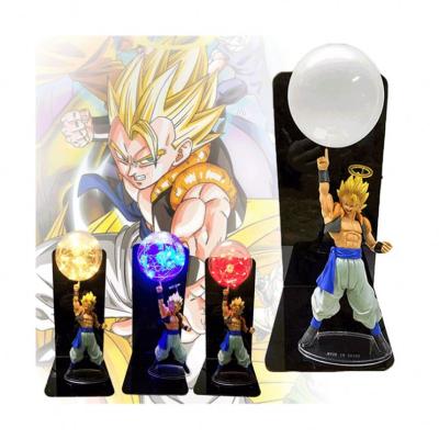 China Cartoon Toy 20cm Vegeta Goku Led Light Gogeta Figuras Ball With Led Table Lamp DBZ Night Decorative Light for sale