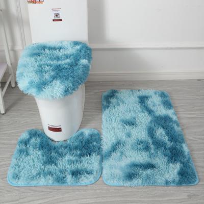 China Sustainable 3 in 1 bathroom set 3pcs bathroom mat for sale